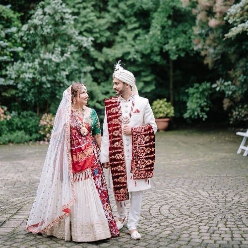 Ridhdhi and Rikesh on their wedding day