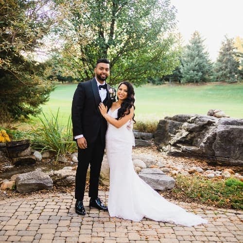 Sabaa and Sanjay on their wedding day